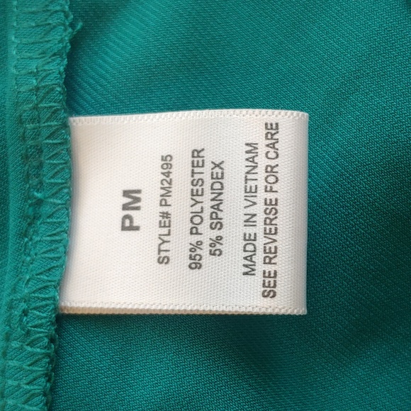 Blue Mood Petite Med Women's Stretch Green Paisley Top - Picture 9 of 12